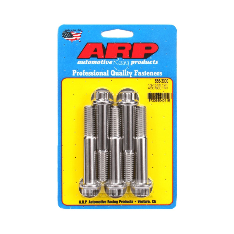 Set de șuruburi și piulițe universale ARP 1/2-13 – Oțel inoxidabil, 12 capete x 5 - ARP-656-3000 - 656-3000 - 3666618195339